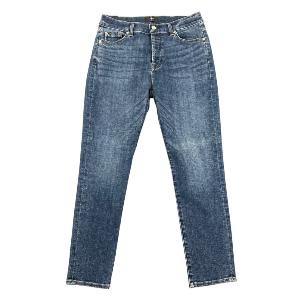 7 For All Mankind Josefina Boyfriend Jeans 27 Button Fly Broken Twill Vanity